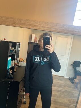 CASTEX Black Logo Hoodie in Teal Graphic